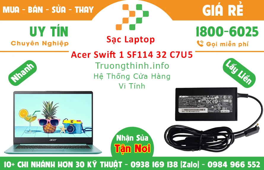 Sạc Laptop Acer Swift 1 Sf114 32 C7U5 Chính Hãng Giá Rẻ