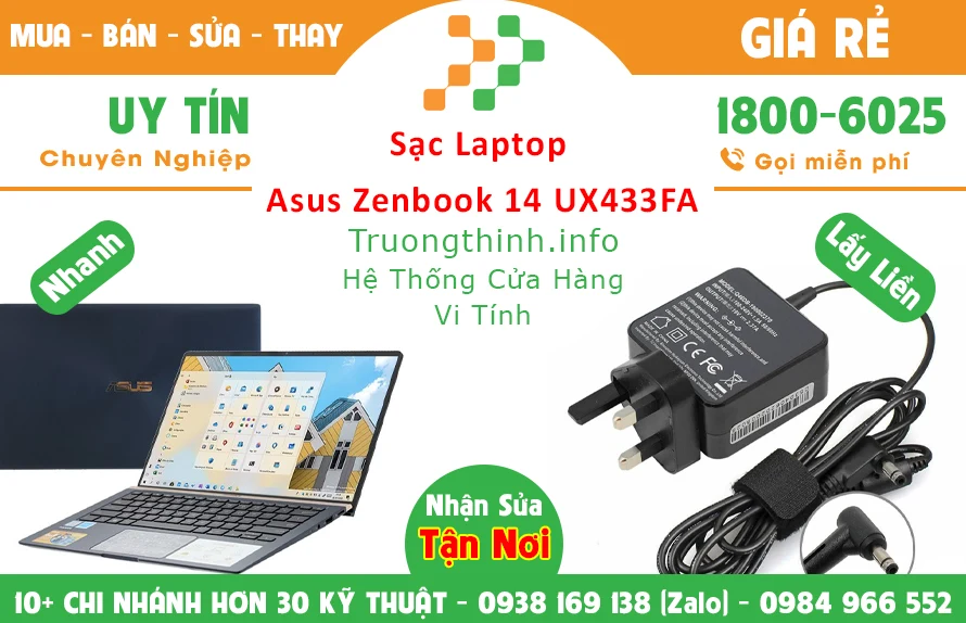 Sạc Laptop Asus Zenbook 14 UX433FA Chính hãng