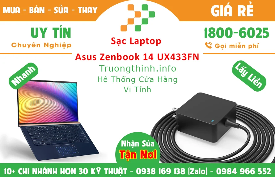 Sạc Laptop Asus Zenbook 14 UX433FN Chính hãng