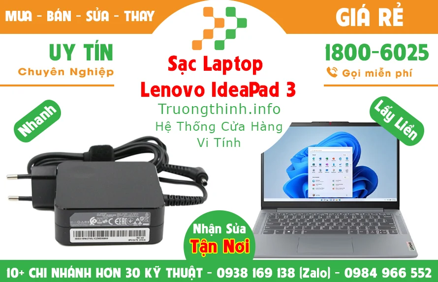 Sạc Laptop Lenovo Ideapad 3 Chính Hãng Giá Rẻ