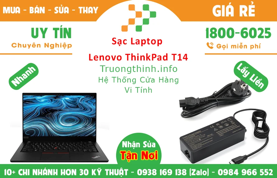 Sạc Laptop Lenovo ThinkPad T14 Chính Hãng Giá Rẻ