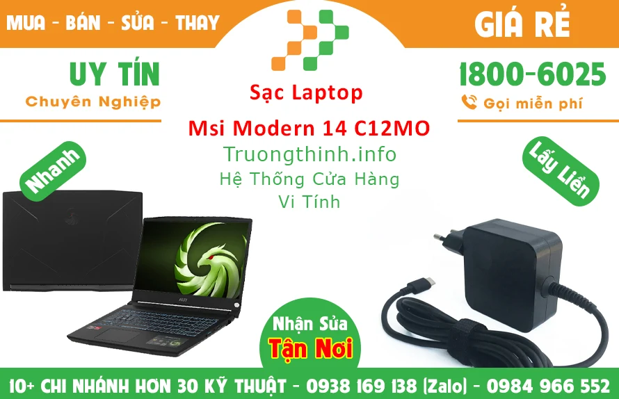 Sạc Laptop Msi Modern 14 C12MO Chính Hãng Giá Rẻ