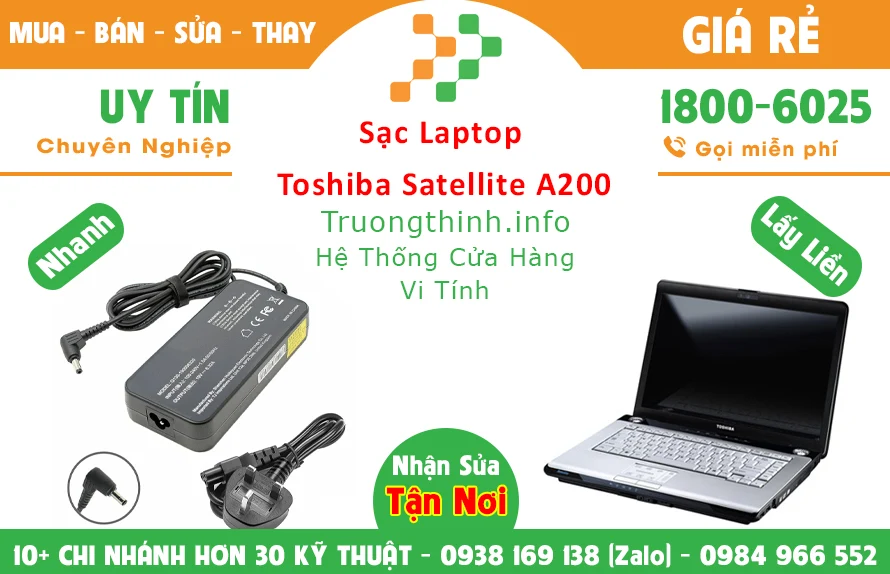 Sạc Laptop Toshiba Satellite A200 Chính hãng