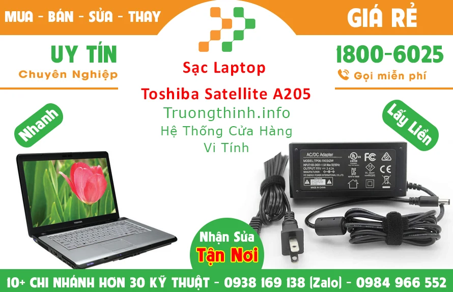 Sạc Laptop Toshiba Satellite A205 Chính hãng