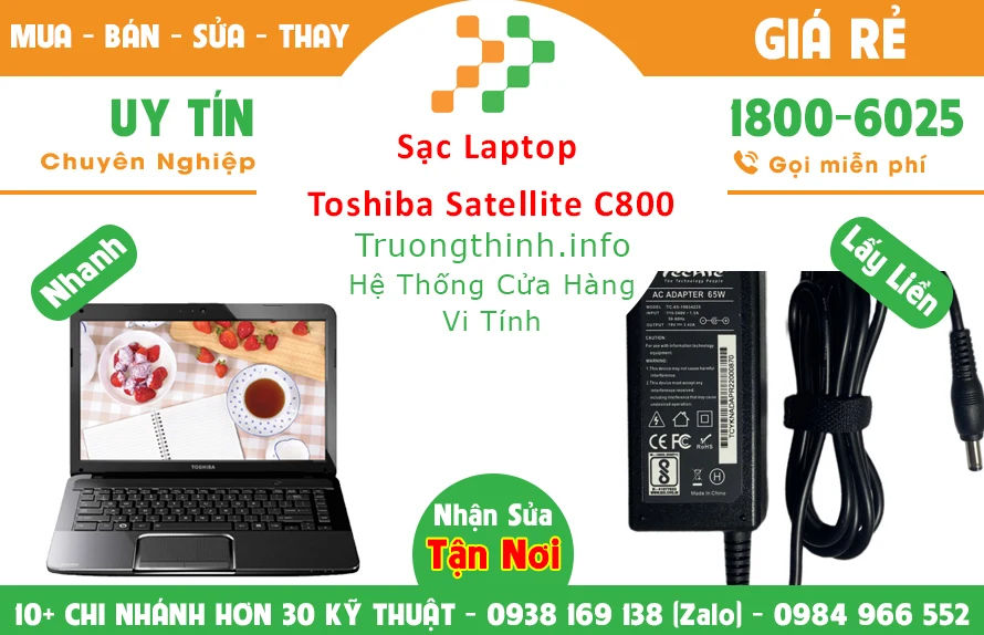 Sạc Laptop Toshiba Satellite C800 Chính hãng