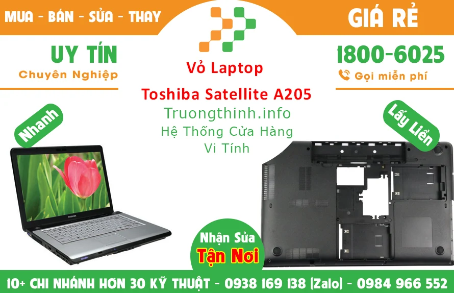 Vỏ Laptop Toshiba Satellite A205 chính hãng giá rẻ