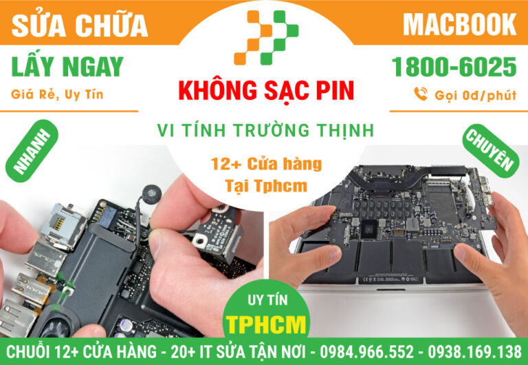 Sửa Chữa Macbook Không Sạc Pin - Pin Ảo - Pin Hết Sớm