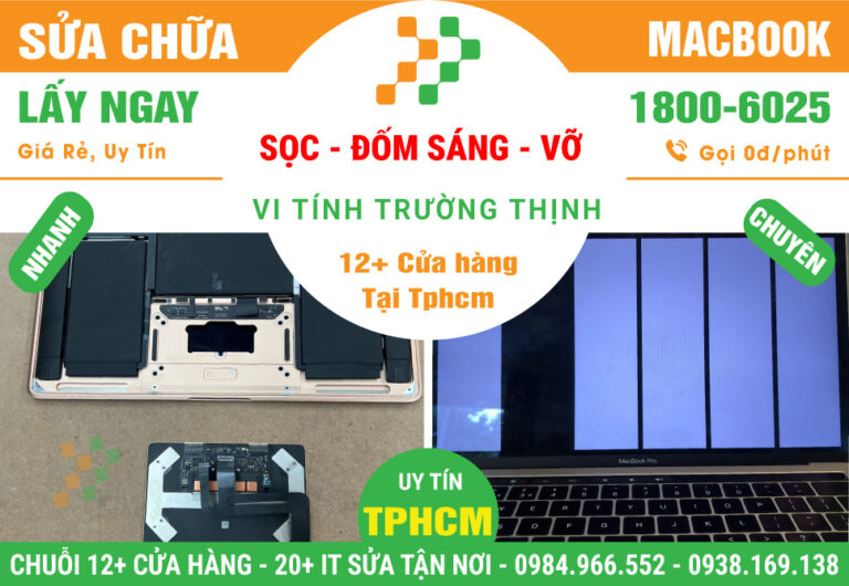 Sửa Chữa Màn Hình Macbook Bị Sọc - Đốm Sáng - Vỡ