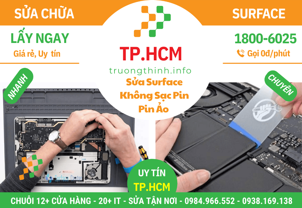 Sửa Chữa Surface Không Sạc Pin – Pin Ảo – Pin Nhanh Hết