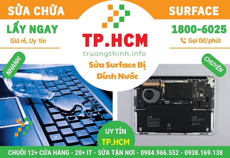 Sửa Surface Bị Dính Nước – Vào Nước