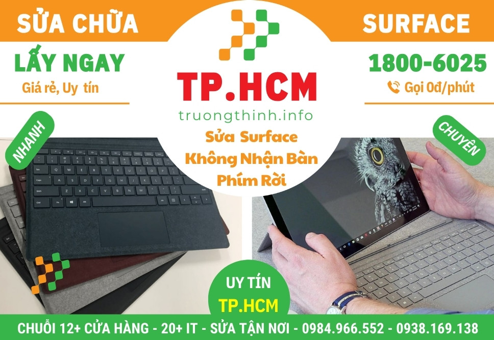 Sửa Chữa Surface Không Nhận Bàn Phím Rời
