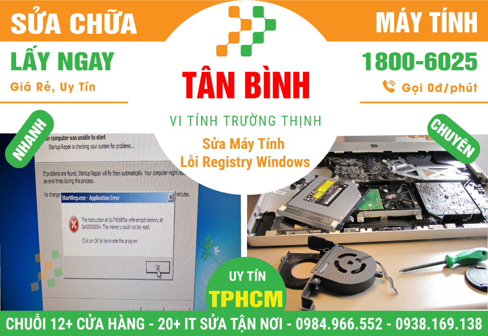 Đơn Vị Sửa Máy Tính Bị Lỗi Registry Windows Tại Quận Tân Bình
