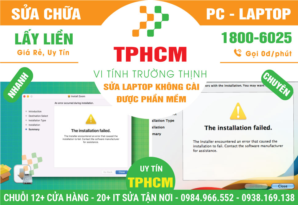 Địa Chỉ Sửa Laptop Không Cài Được Phần Mềm TPHCM