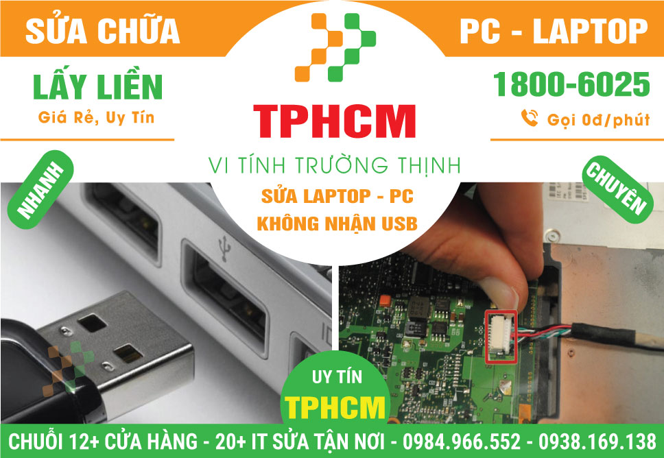 Địa Chỉ Sửa Laptop Không Nhận Usb TPHCM
