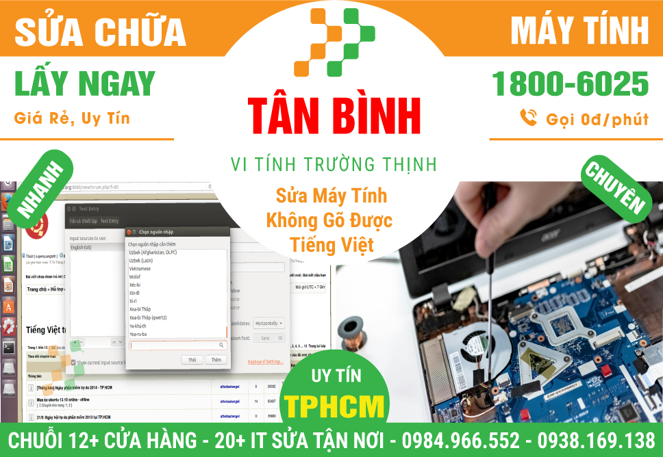 Dịch Vụ Sửa Máy Tính Không Gõ Được Tiếng Việt Tại Quận Tân Bình