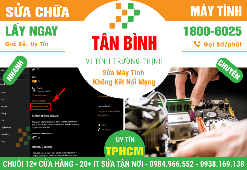Dịch Vụ Sửa Máy Tính Không Kết Nối Được Mạng Tại Quận Tân Bình