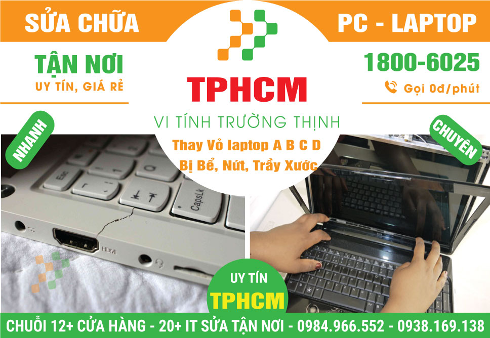 Thay Vỏ laptop A B C D Bị Bể, Nứt, Trầy Xước Ở TPHCM