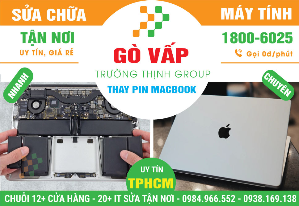 Địa Chỉ Thay Pin Macbook Quận Gò Vấp Chính Hãng