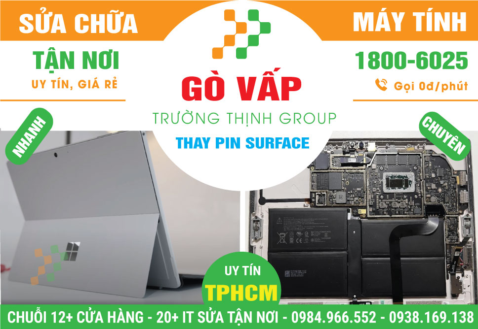 Địa Chỉ Thay Pin Surface Quận Gò Vấp Giá Rẻ