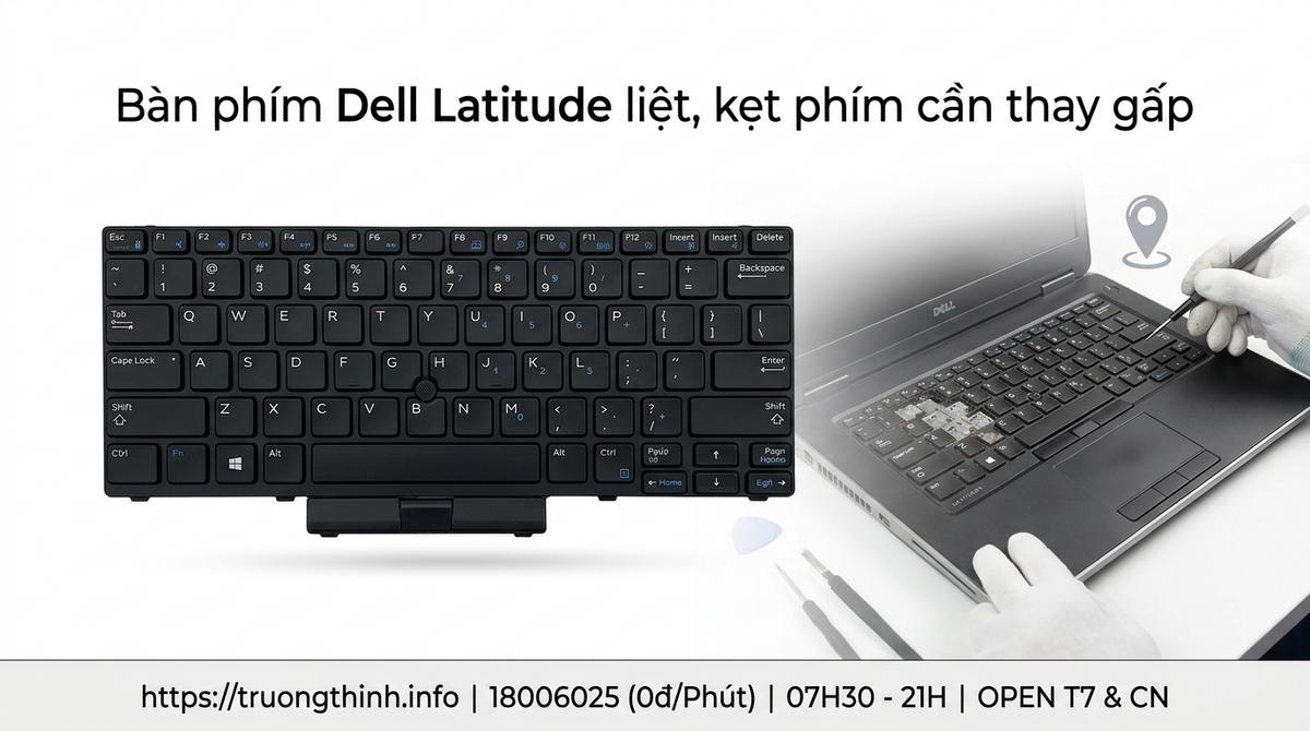Bàn phím Dell Latitude liệt, kẹt phím cần thay gấp