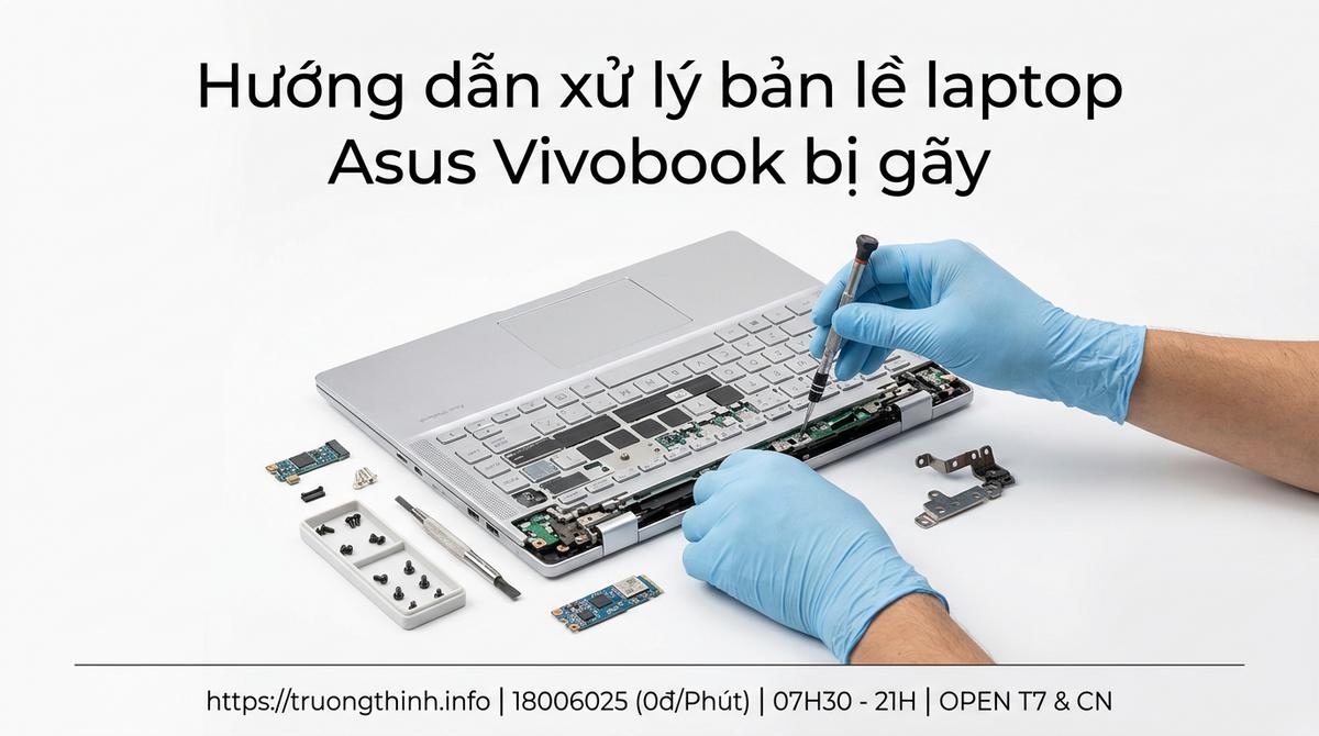 Hướng dẫn xử lý bản lề laptop Asus Vivobook bị gãy