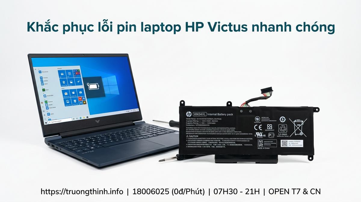 Khắc phục lỗi pin laptop HP Victus nhanh chóng