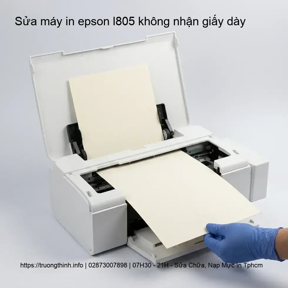 Tại sao máy in Epson L805 không nhận giấy dày?