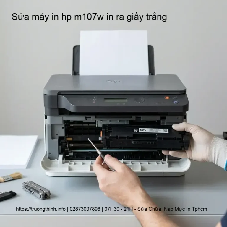 Sửa máy in HP M107w in ra giấy trắng: Nguyên nhân và cách khắc phục tại nhà