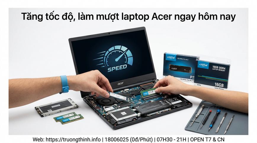 Tăng tốc độ, làm mượt laptop Acer ngay hôm nay