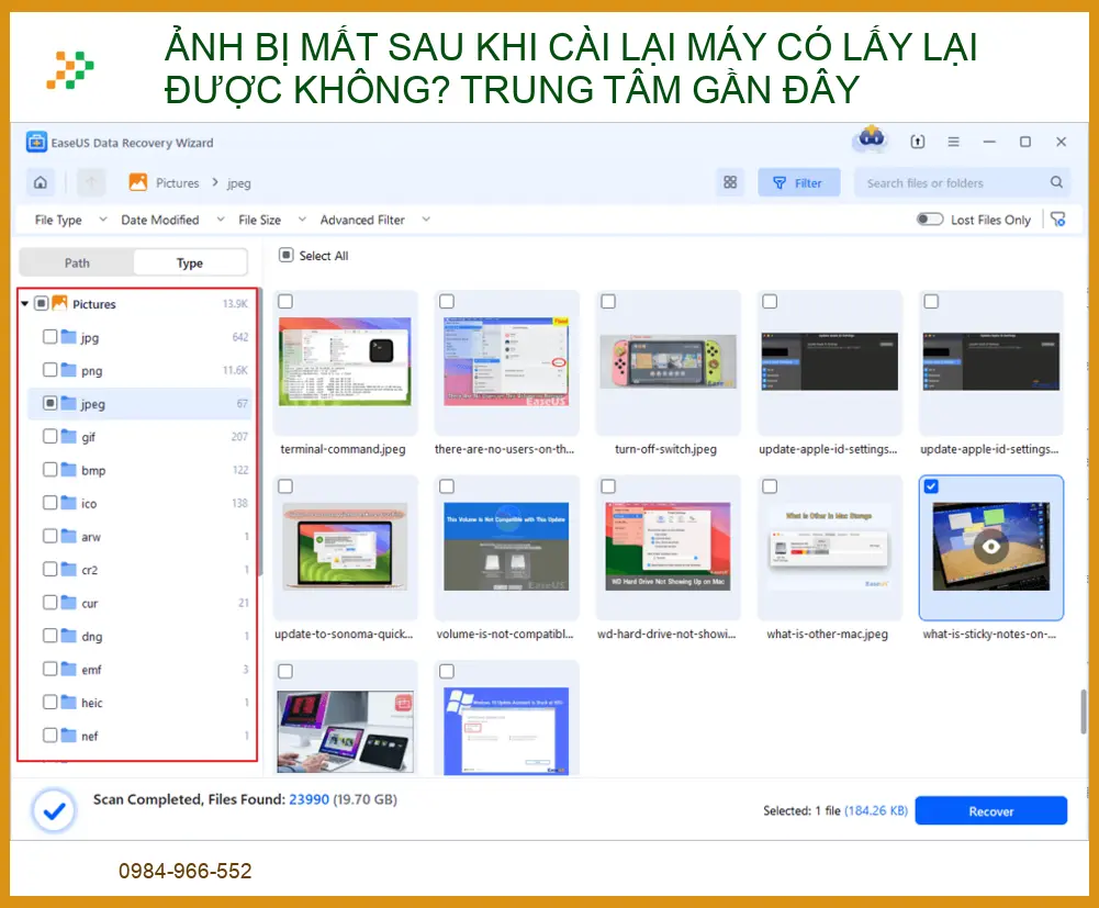 Ảnh bị mất sau khi cài lại máy có lấy lại được không? Trung tâm phục hồi dữ liệu uy tín