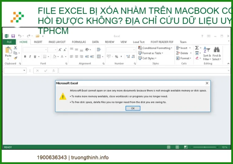 File Excel bị xóa nhầm trên Macbook có phục hồi được không? Địa chỉ cứu dữ liệu uy tín TPHCM