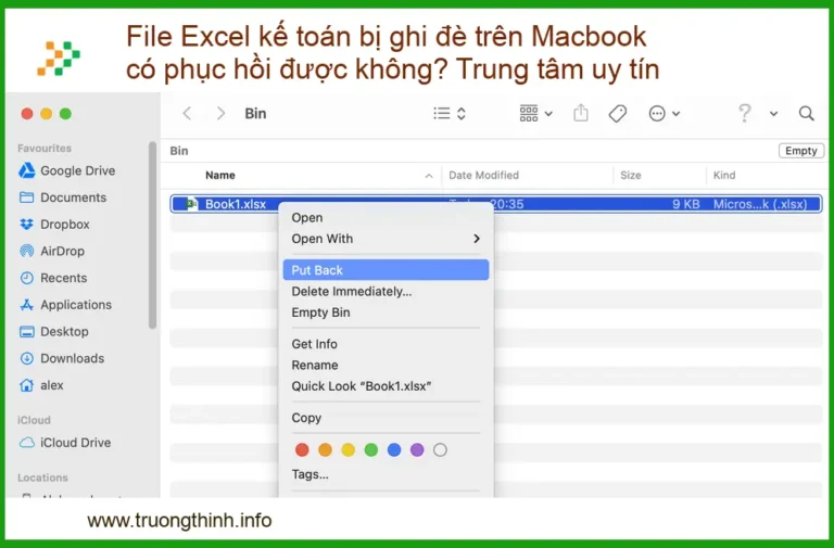 File Excel kế toán bị ghi đè trên Macbook có phục hồi được không? Trung tâm uy tín