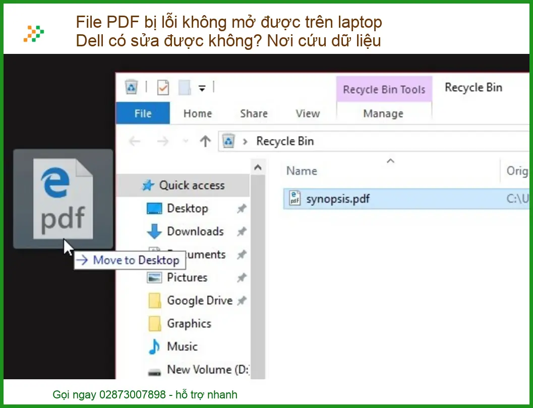 File PDF bị lỗi không mở được trên laptop Dell có sửa được không? Nơi cứu dữ liệu uy tín