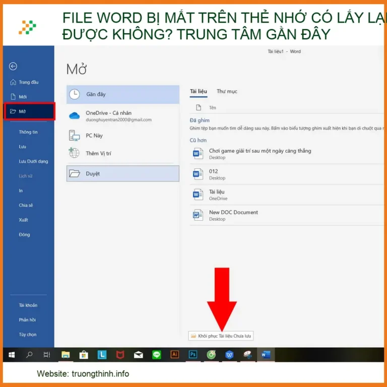 File Word bị mất trên thẻ nhớ có lấy lại được không? Trung tâm phục hồi dữ liệu uy tín gần đây
