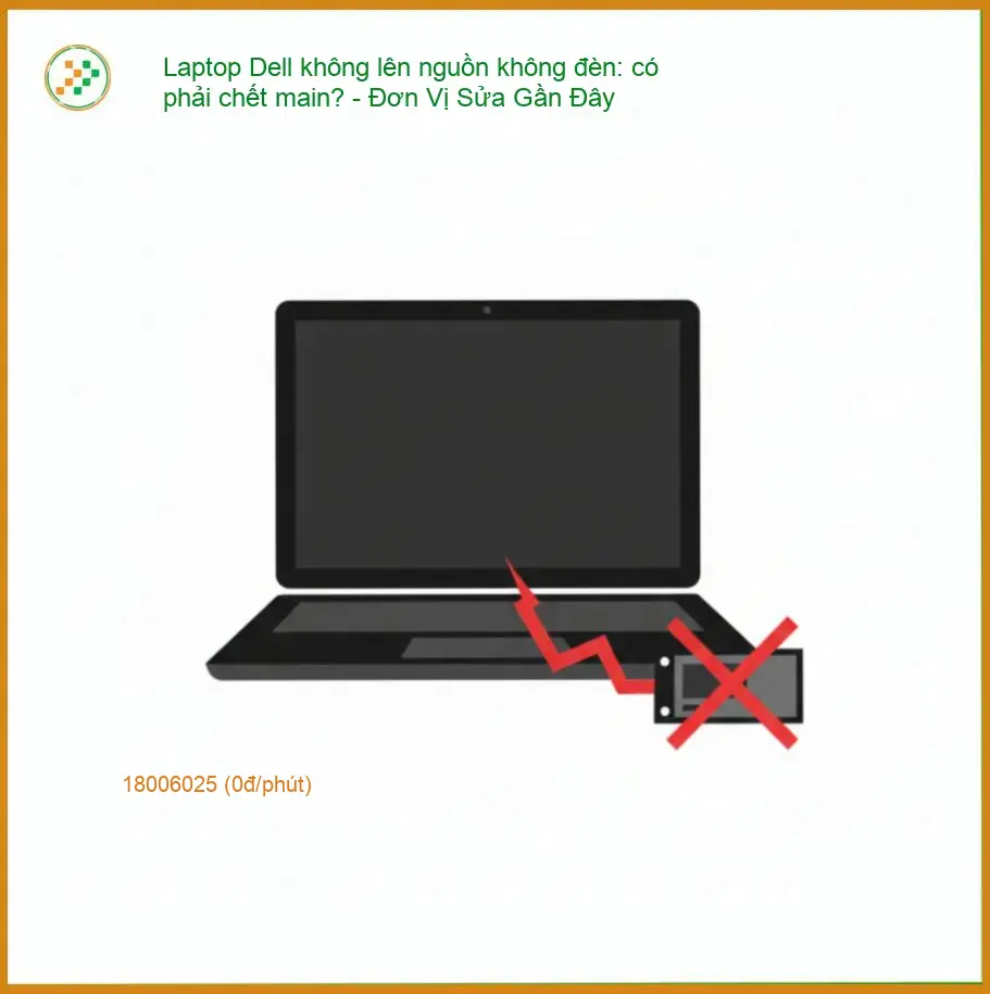 Laptop Dell không lên nguồn không đèn: có phải chết main?