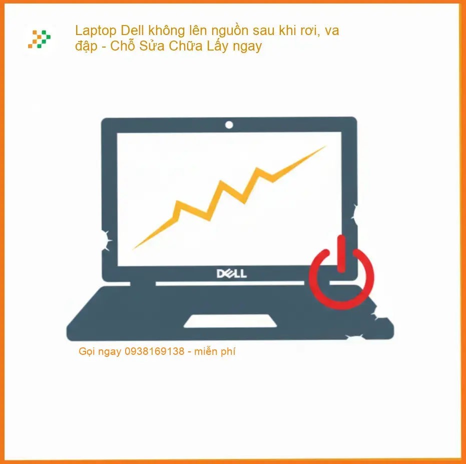 Laptop Dell không lên nguồn sau khi rơi, va đập