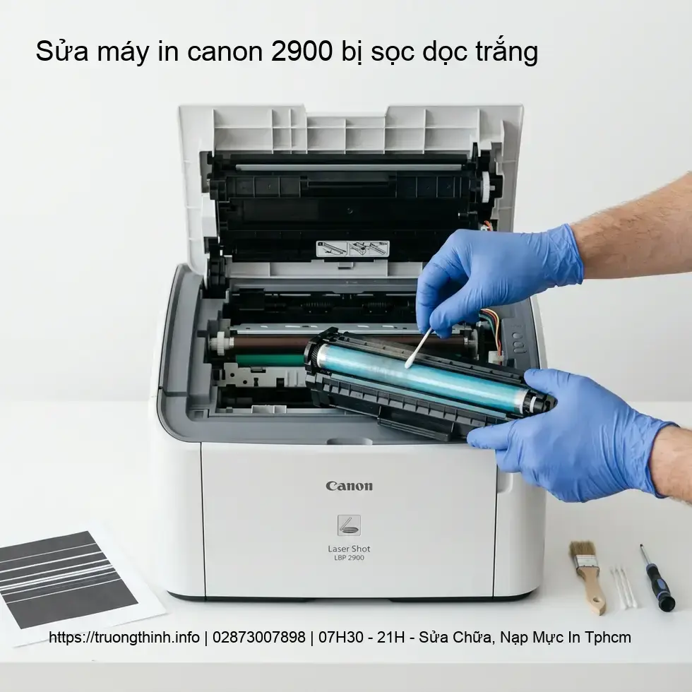 Tại Sao Máy In Canon 2900 Bị Sọc Dọc Trắng? Phân Tích Chuyên Sâu