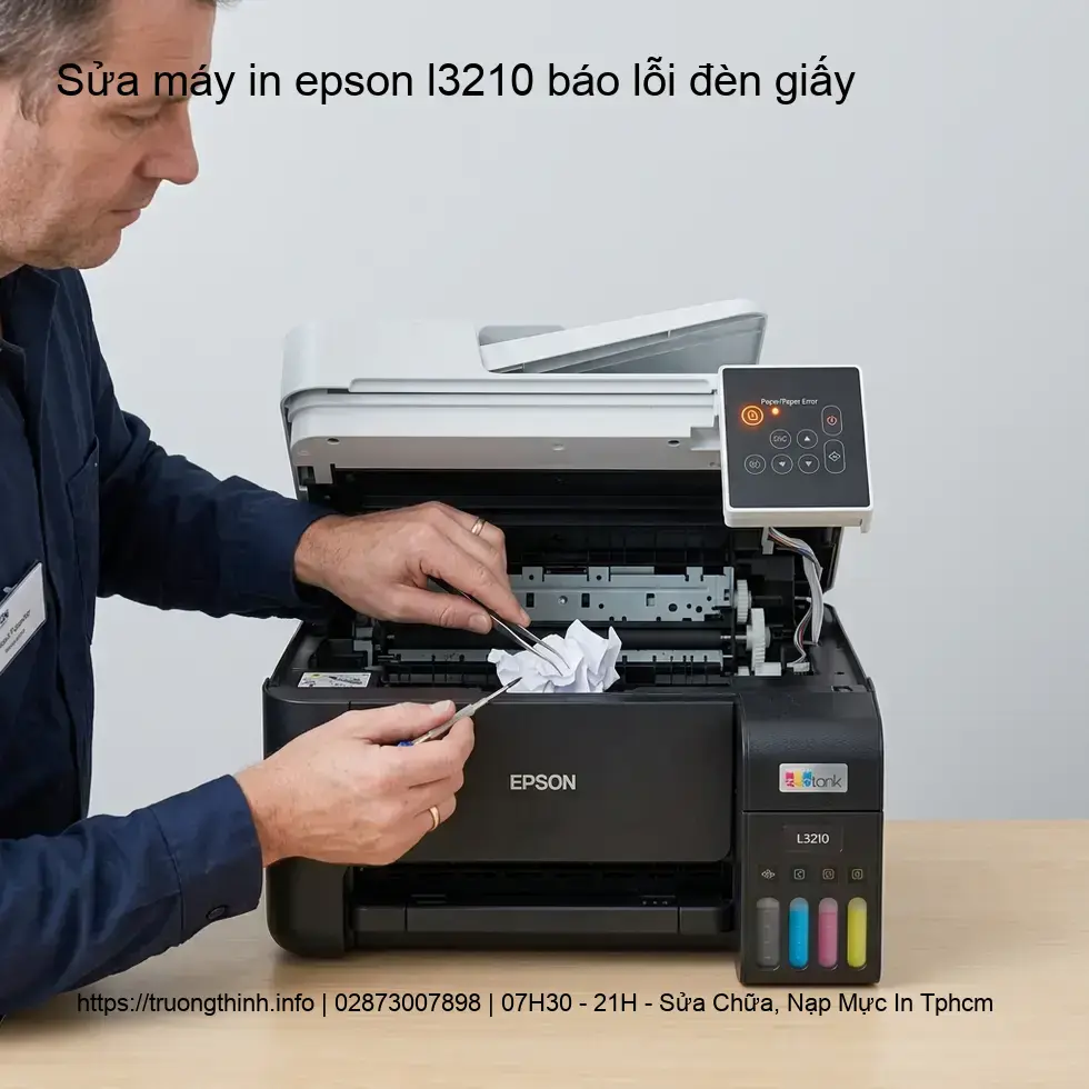 Nguyên Nhân Máy In Epson L3210 Báo Lỗi Đèn Giấy (Paper Lamp Error)