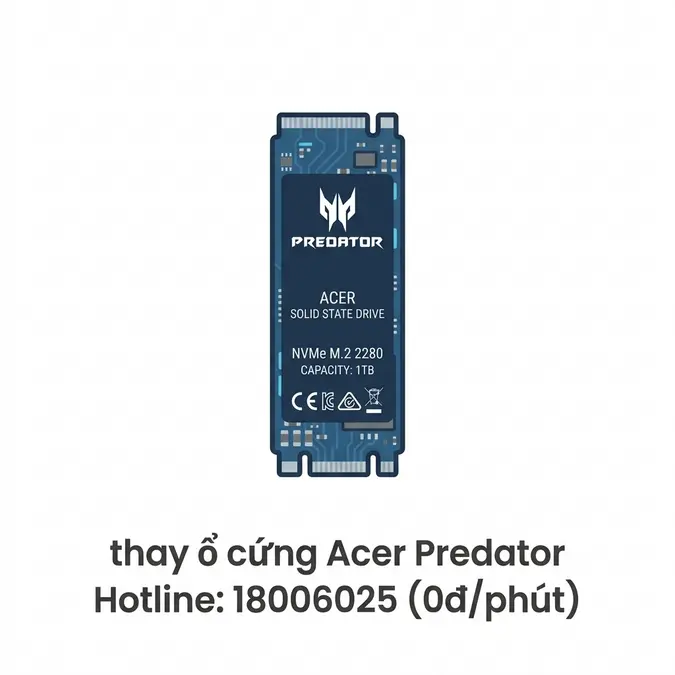 Nâng cấp và thay ổ cứng laptop Acer Predator lấy ngay tại TP.HCM