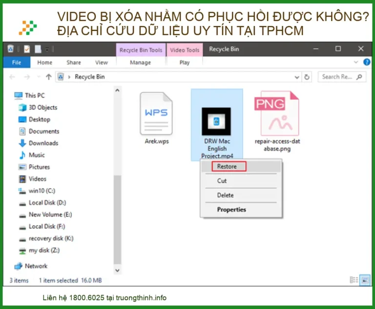 Video bị xóa nhầm có phục hồi được không? Địa chỉ cứu dữ liệu uy tín tại TPHCM