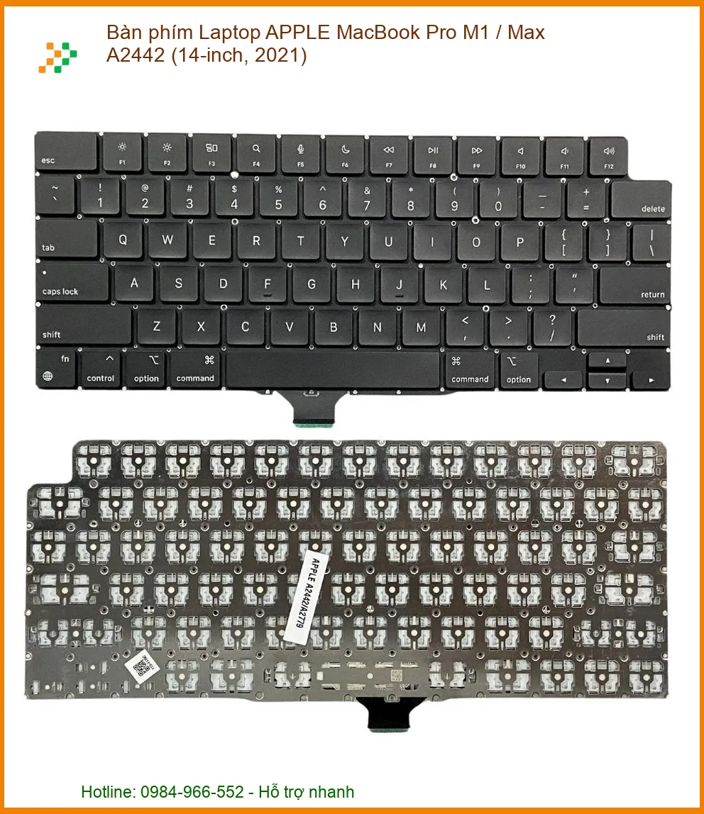 Bàn Phím Laptop APPLE MacBook Pro M1 / Max A2442 (14-inch, 2021) Chính Hãng