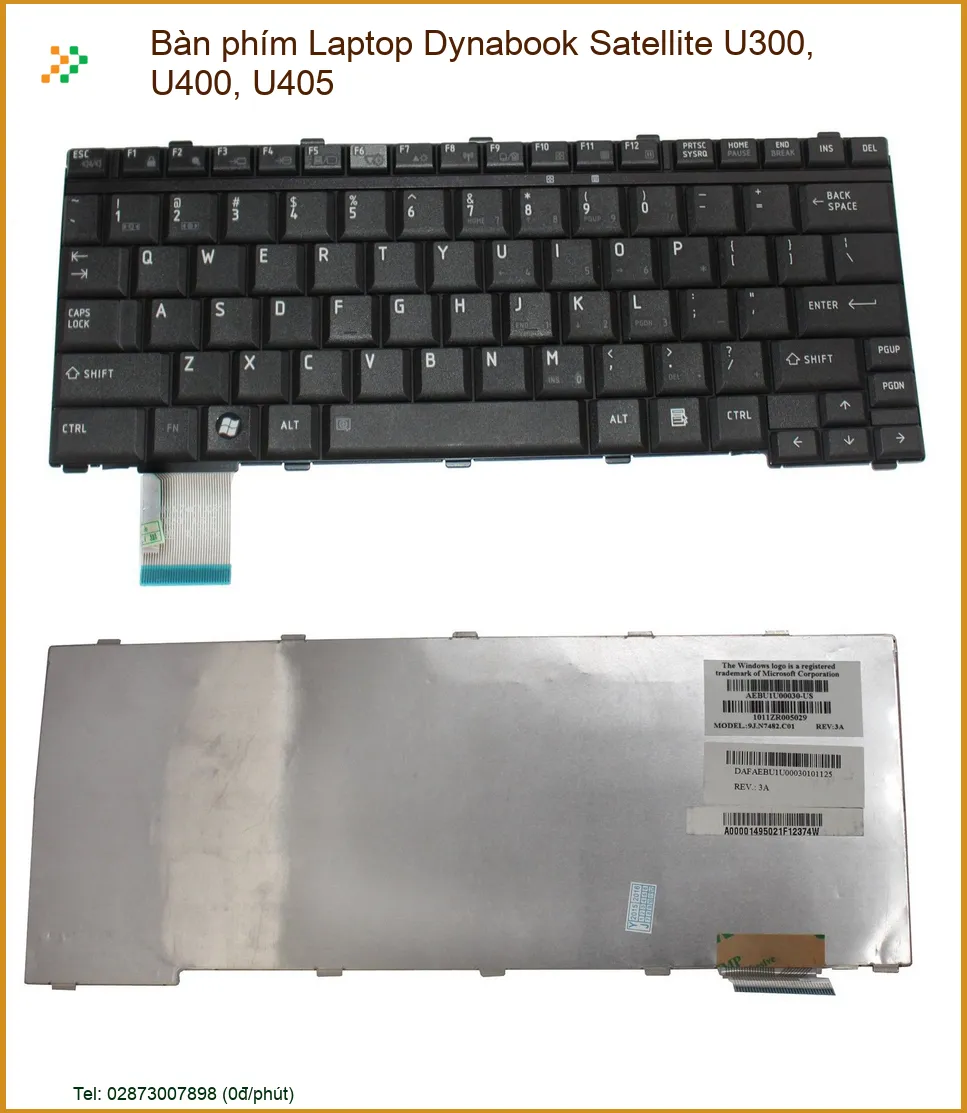 Bàn phím Laptop Dynabook Satellite U300, U400, U405