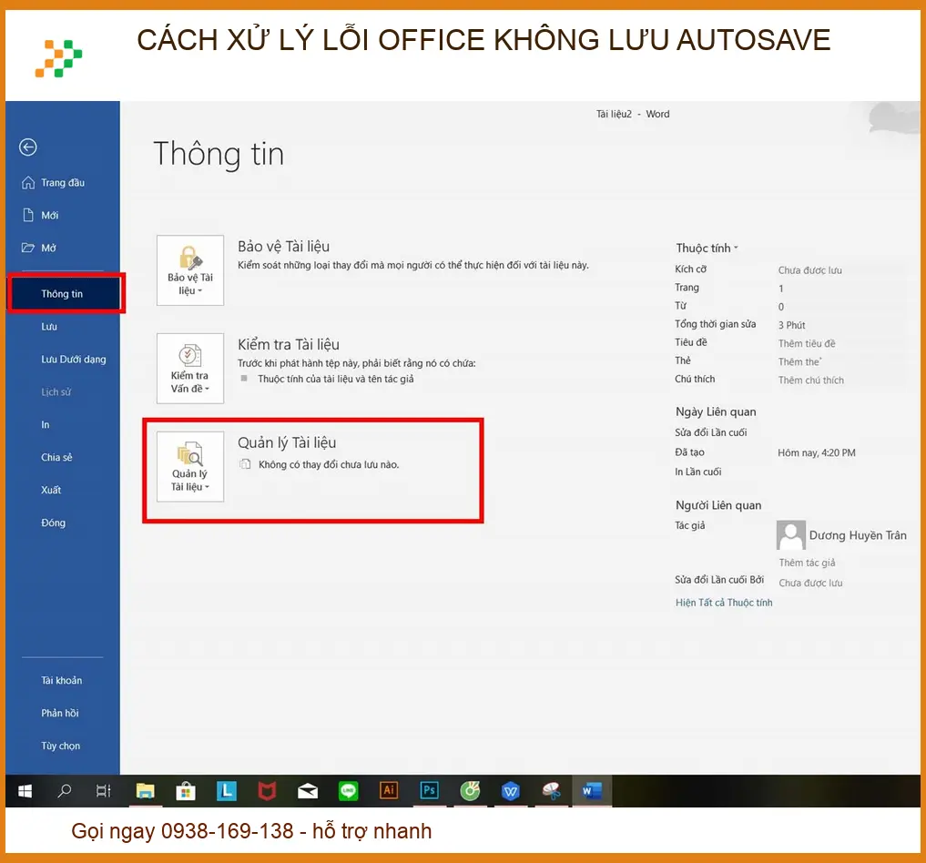 Cách Xử Lý Lỗi Office Không Lưu Autosave: Hướng Dẫn Chi tiết từ Chuyên Gia
