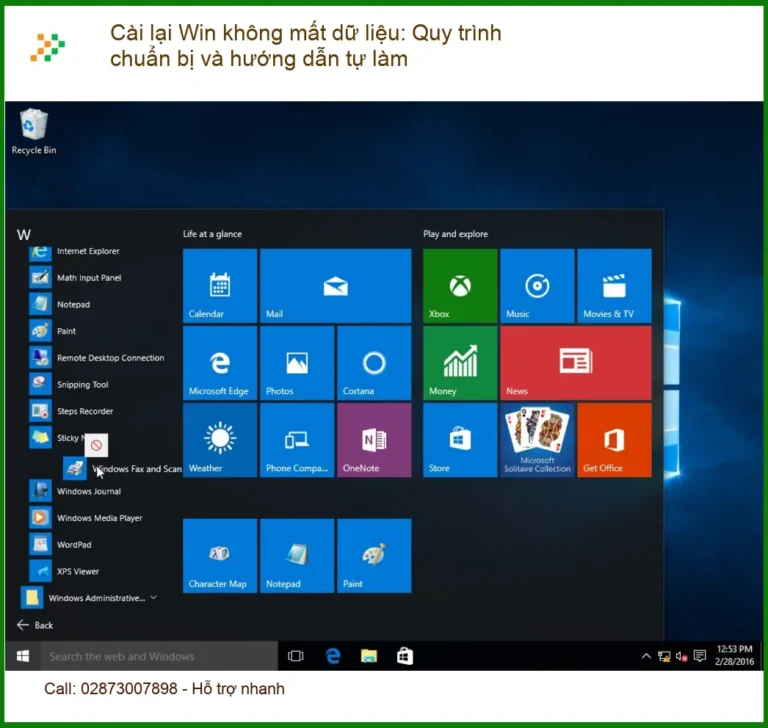 Windows Cài lại Win không mất dữ liệu - Hướng dẫn tự làm tại nhà