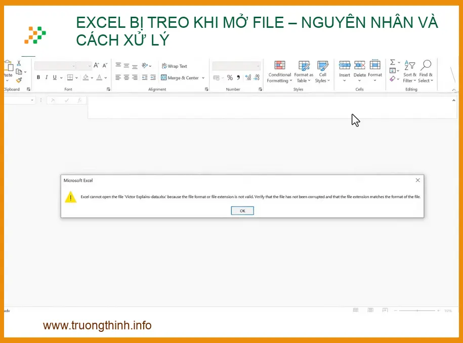 Excel bị treo khi mở file: Nguyên nhân, Cách khắc phục triệt để (2026)