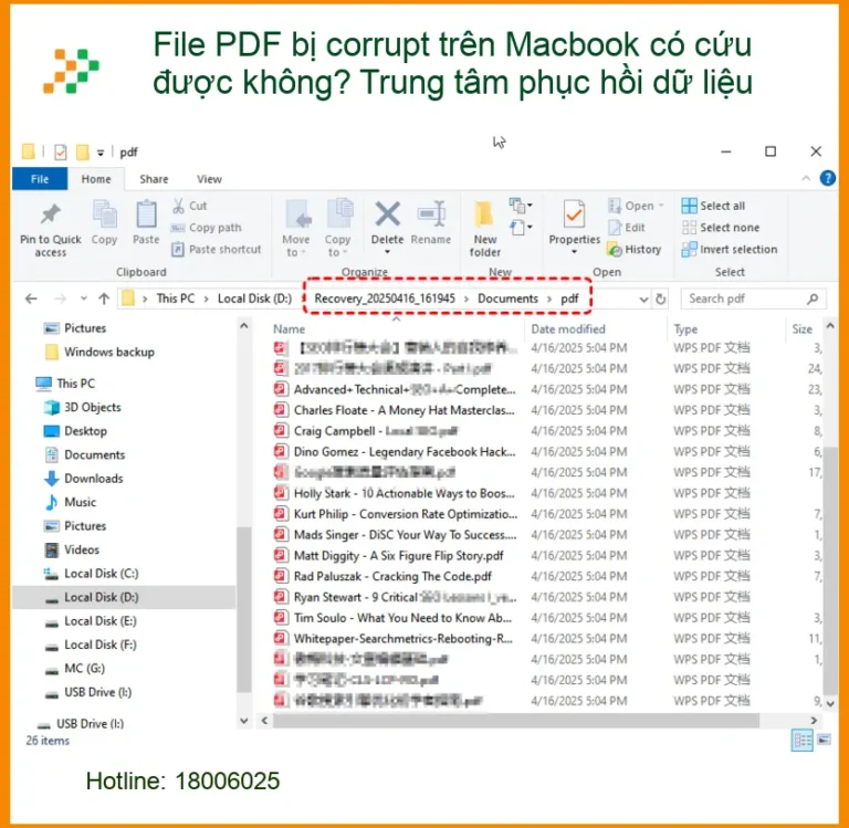 Khôi Phục Dữ Liệu PDF Corrupt Macbook được không? - Trung tâm phục hồi