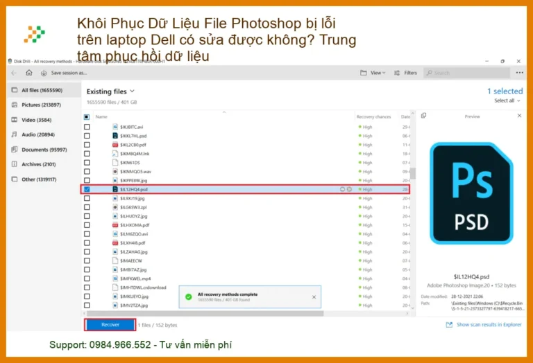 Khôi Phục Dữ Liệu File Photoshop Bị Lỗi Trên Laptop Dell: Giải Pháp Từ Chuyên Gia