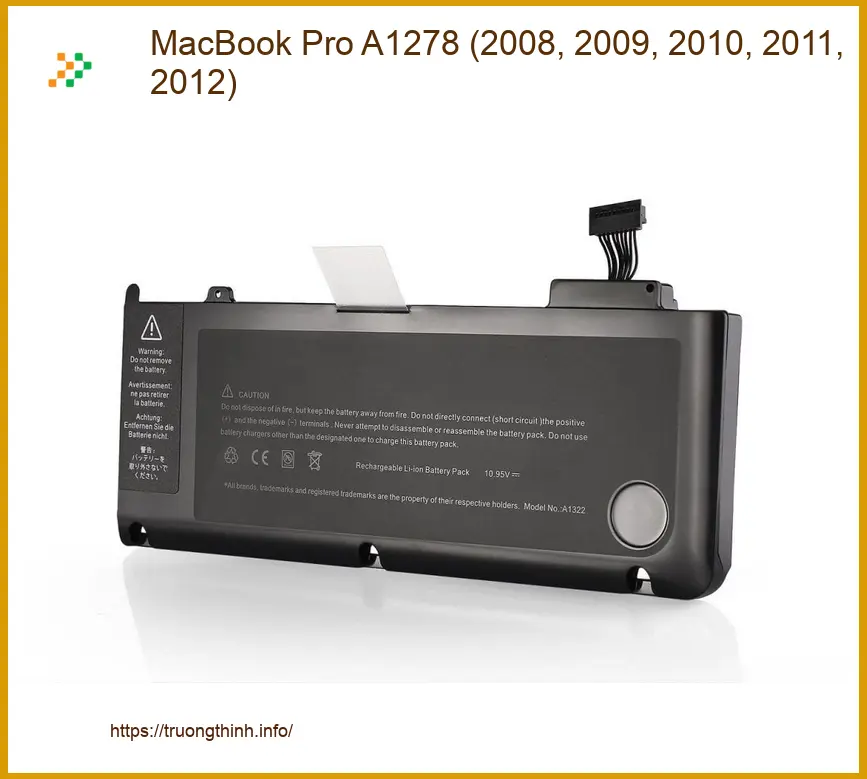 Pin Laptop APPLE MacBook Pro A1278 - Thay pin MacBook TPHCM Giá Rẻ Lấy Liền
