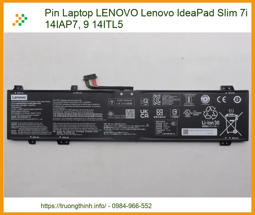 Pin Laptop LENOVO IdeaPad Slim 7i 14IAP7 - Đơn vị thay lấy liền TPHCM