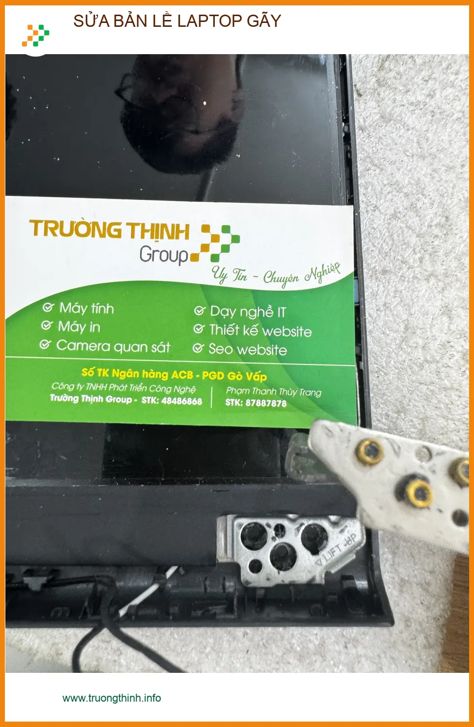 Anh Cường kiến trúc sư review địa điểm sửa bản lề laptop gãy Quận 10 lấy liền ảnh thực tế 1